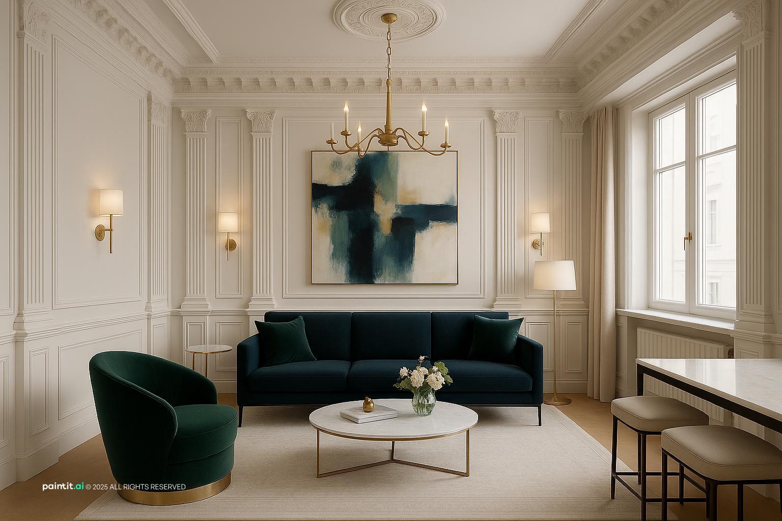 Luxury Neoclassical Living Room - Design Inspiration | Paintit.ai - 34