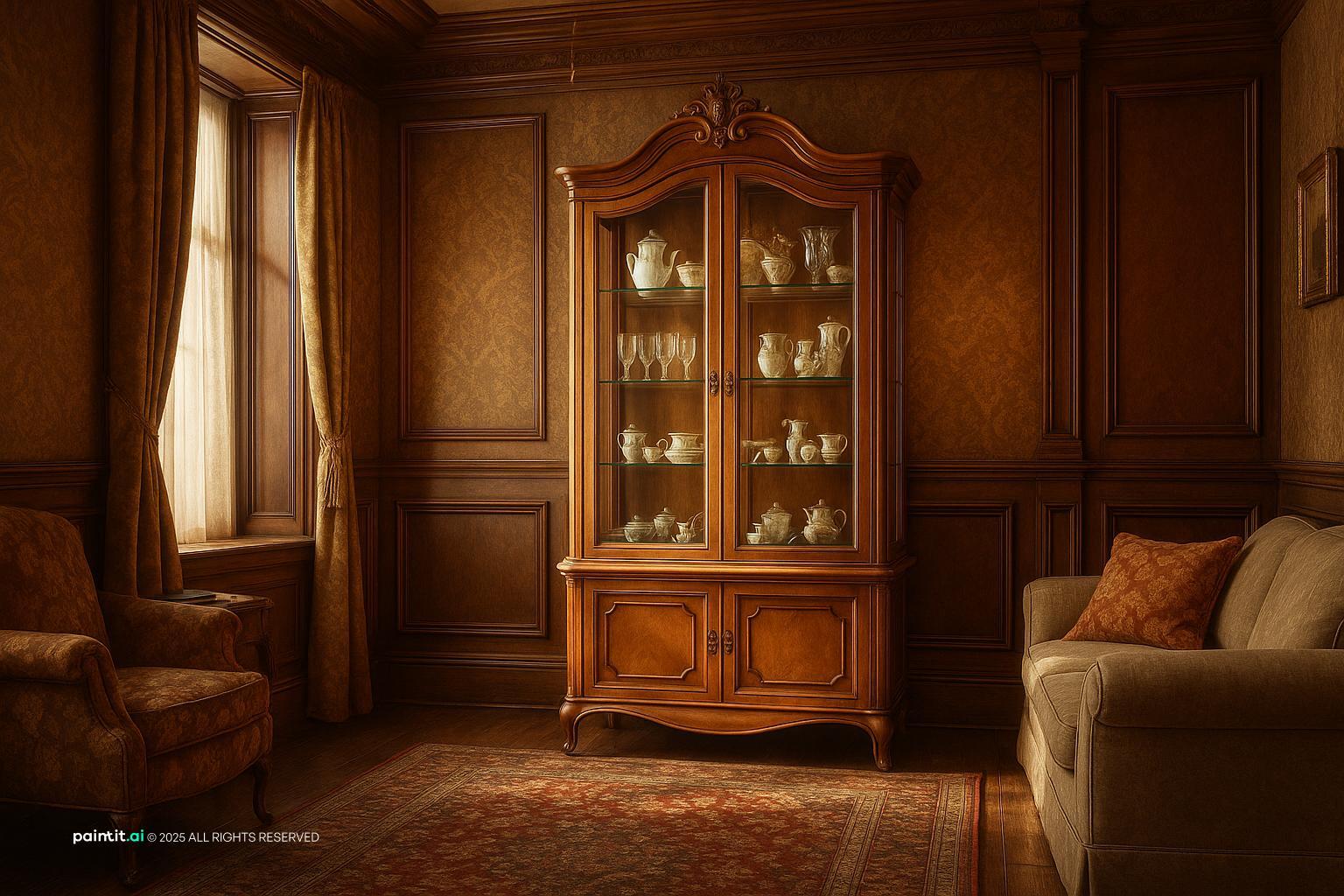 Elegant Vintage Living Room Design showing wall paneling detail, natural light for Living Room Wall Paneling Ideas.