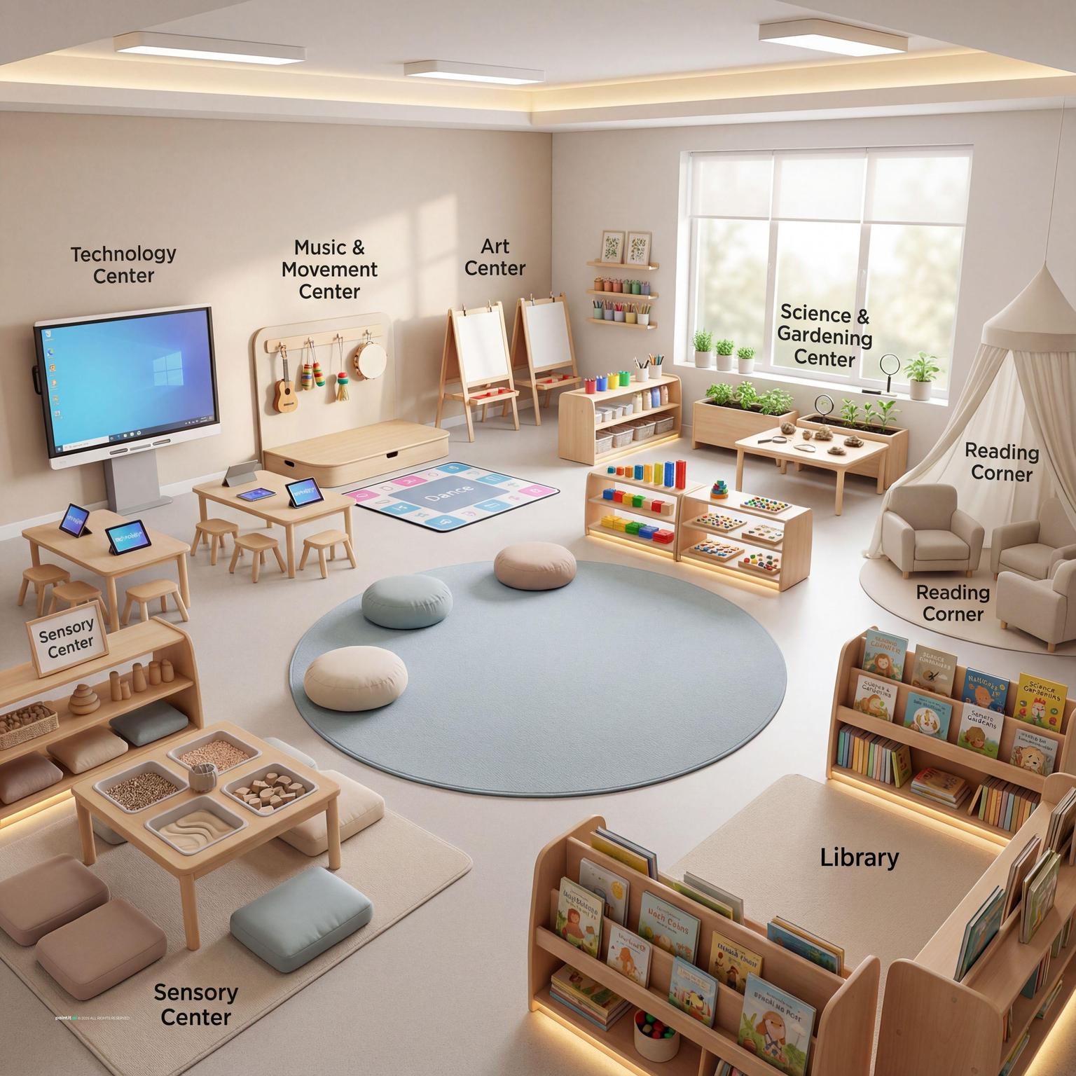 Preschool classroom interior design