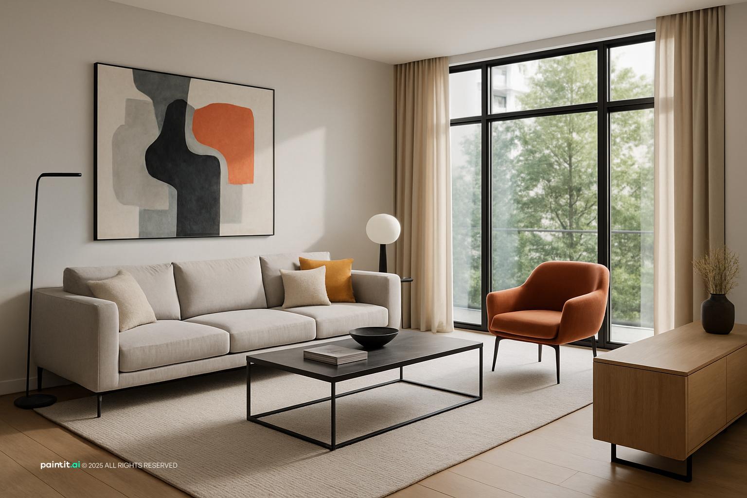 Formal Living Room Ideas with Formal Symmetry and Metal Accents showing formal symmetry, metal accents, clean-lined furniture for Formal Living Room Ideas.