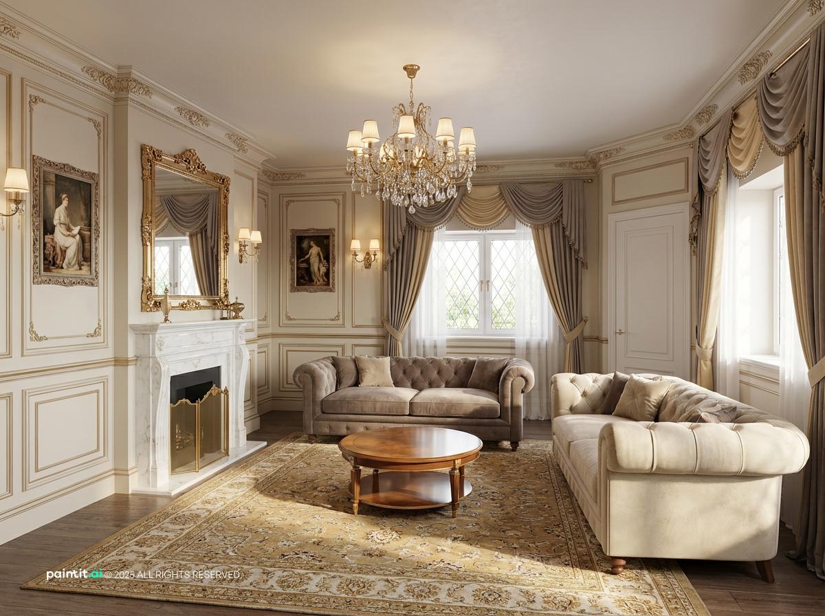 Warm Cozy Christmas Living Room - Festive Decor Ideas | Paintit.ai - 22