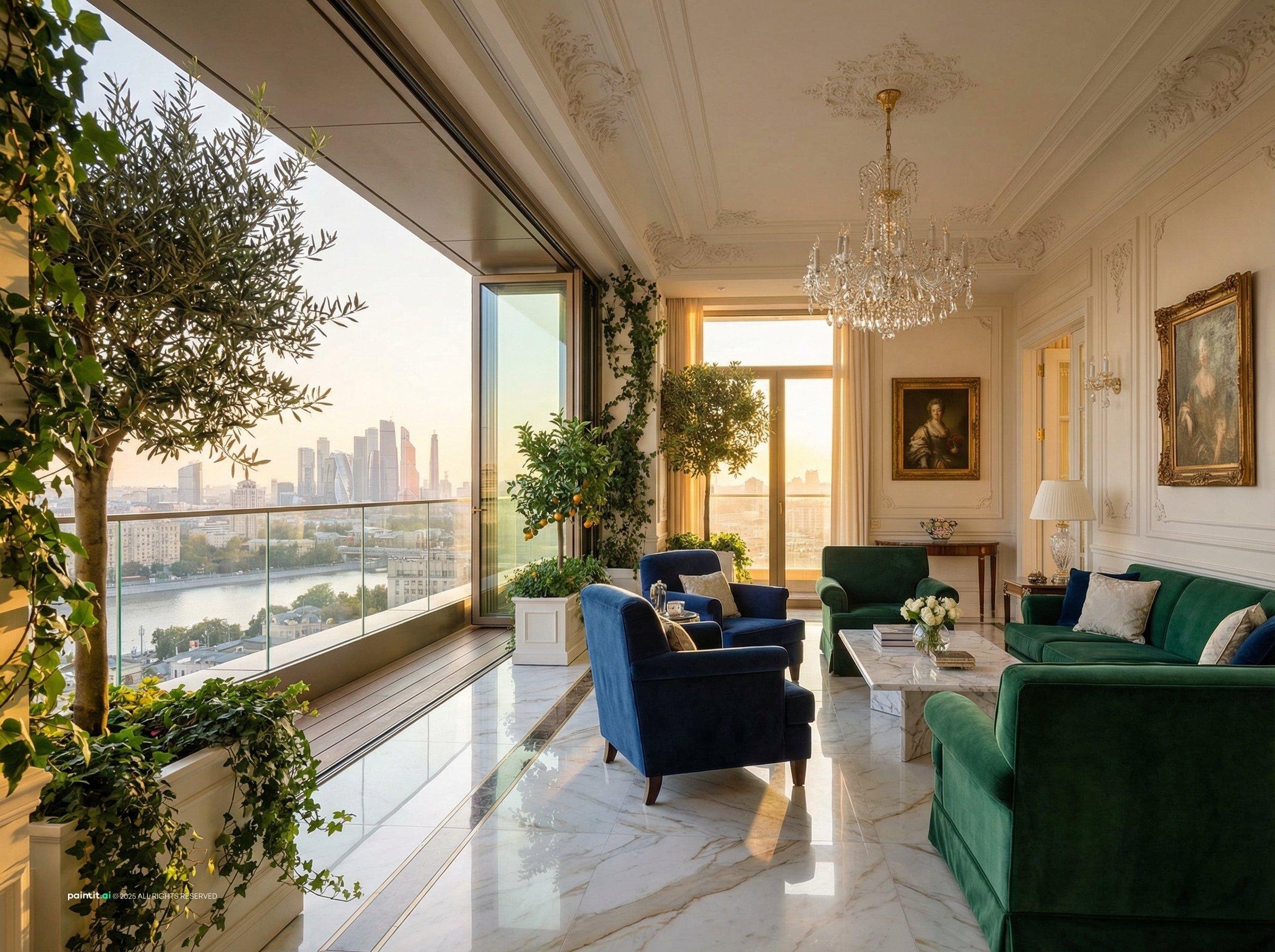 Luxury Neoclassical Living Room - Design Inspiration | Paintit.ai - 9