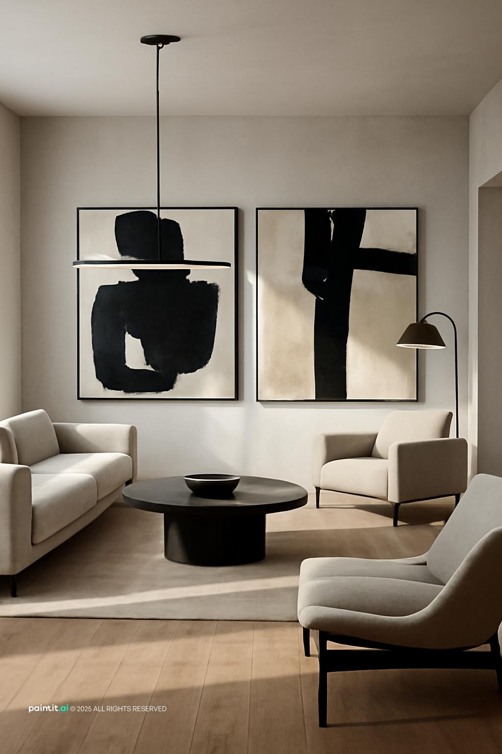 Modern Grey and Beige Living Room - Design & Inspiration | Paintit.ai - 31