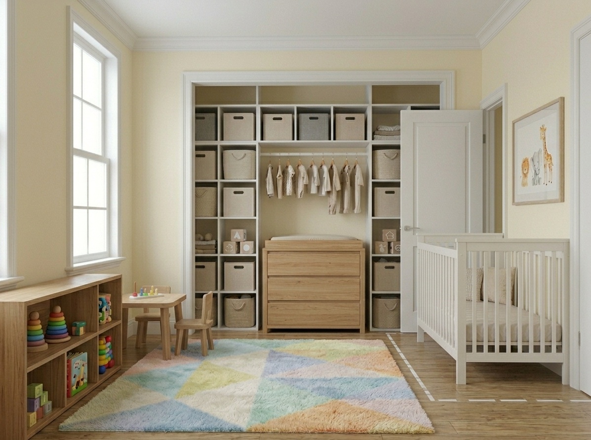 Crib near the nursery door with safe clearance for quick check-ins