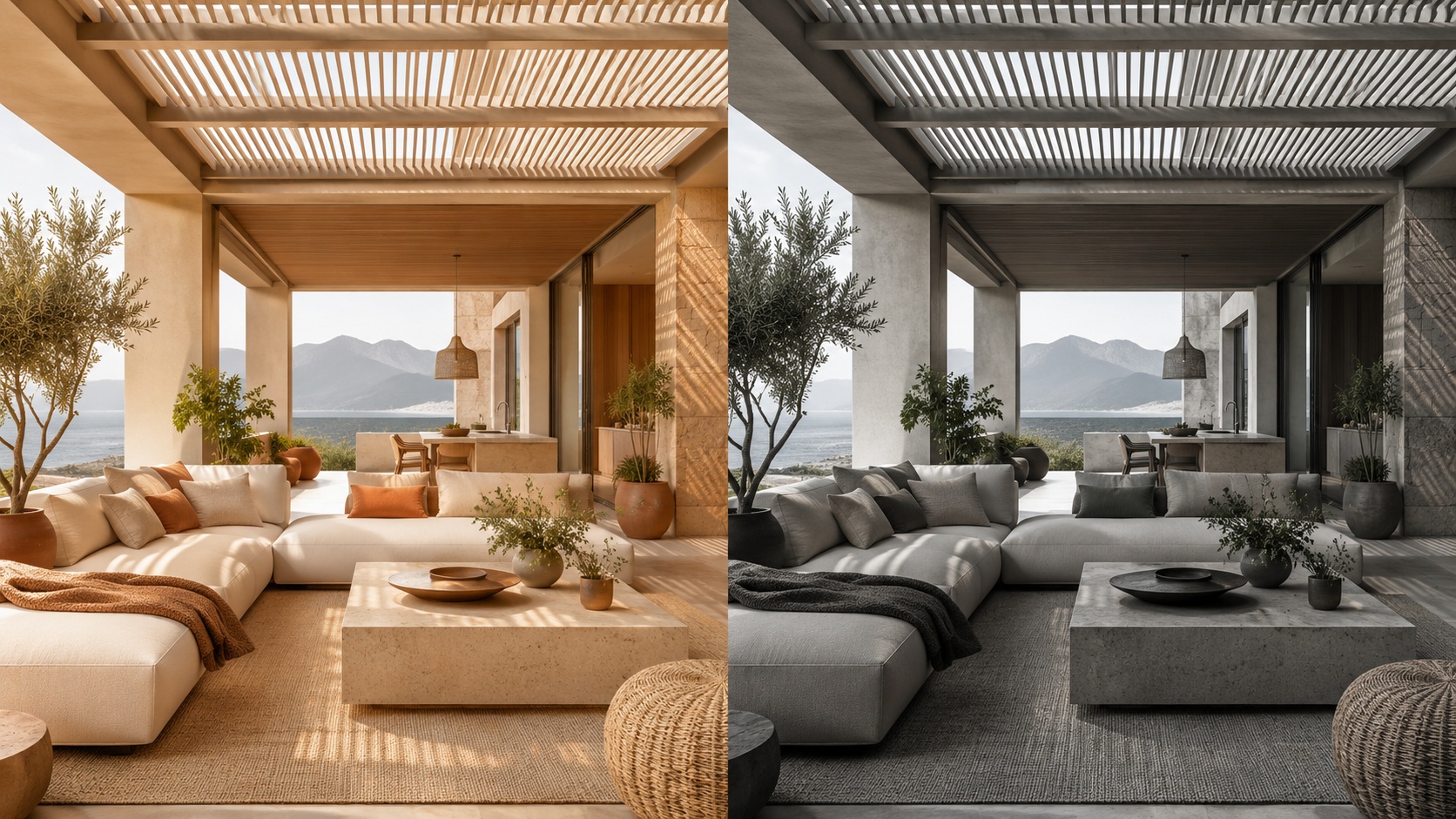 Professional multi-room design organization logic shown as a clean visual system