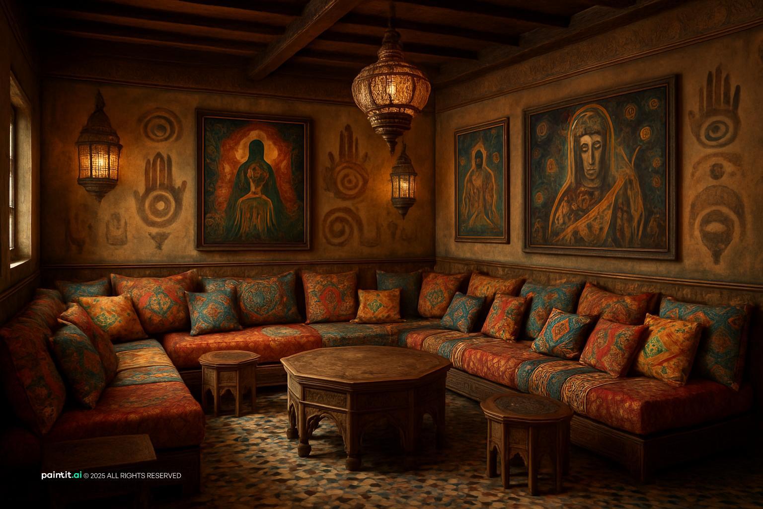 Moroccan Living Room: Exotic Interior Design | Paintit.ai - 2