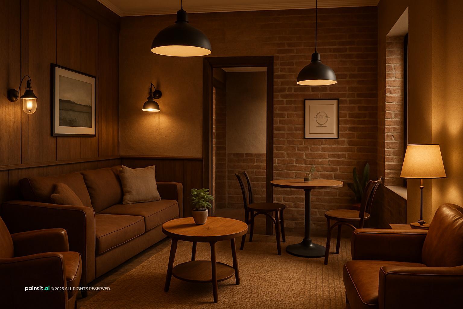 Vintage Industrial Living Room - Design Inspiration | Paintit.ai - 4