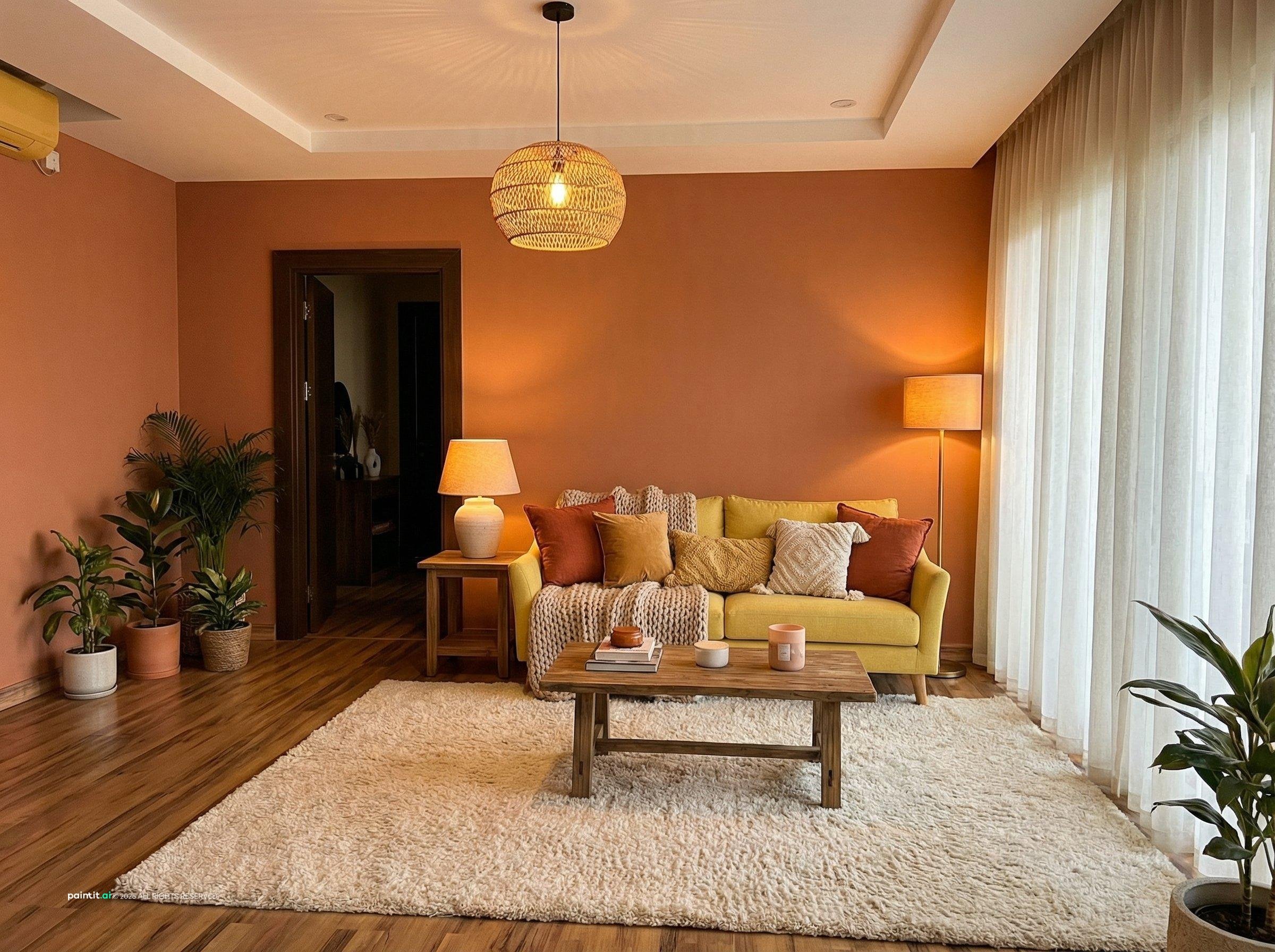 Yellow and Brown Living Room Ideas: Design Inspiration | Paintit.ai - 32