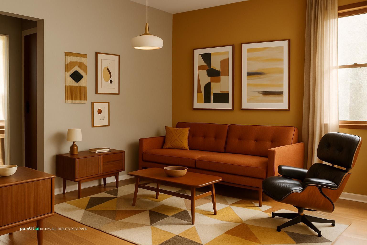 Yellow and Beige Living Room - Design Inspiration | Paintit.ai - 21