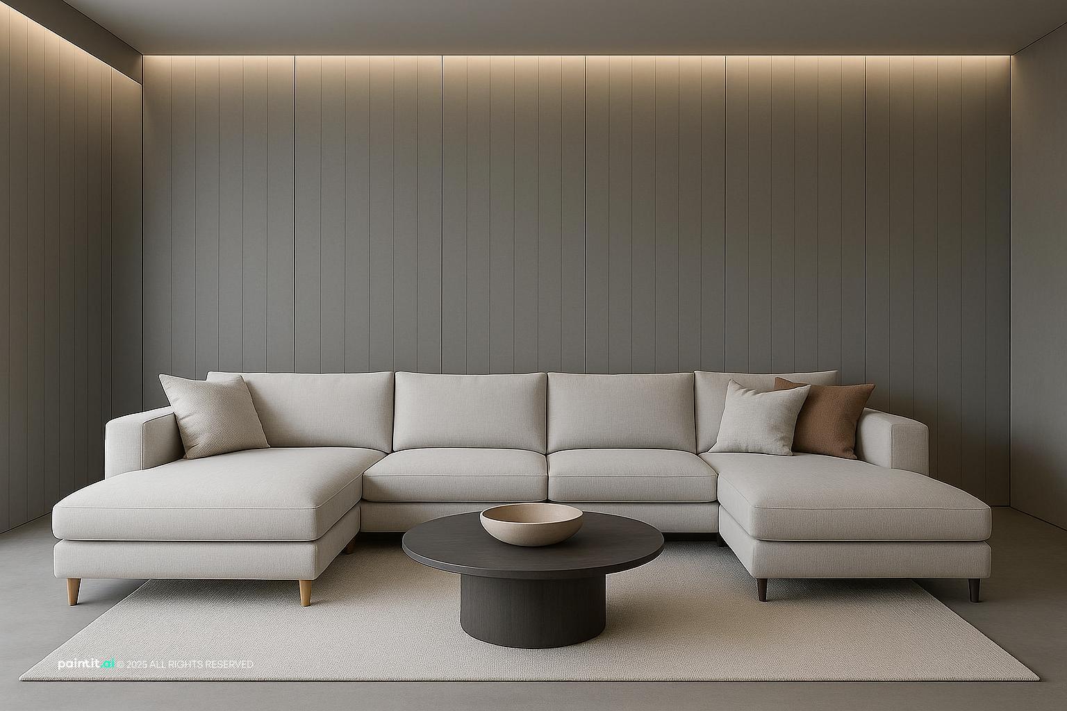 Grey White and Blue Living Room - Design Concepts | Paintit.ai - 21