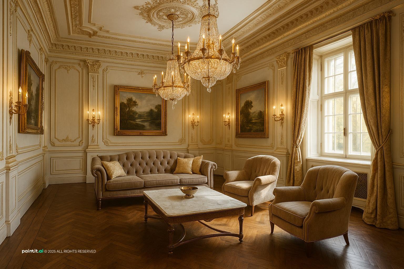 White Marble Living Room - Elegant Design Concepts | Paintit.ai - 19