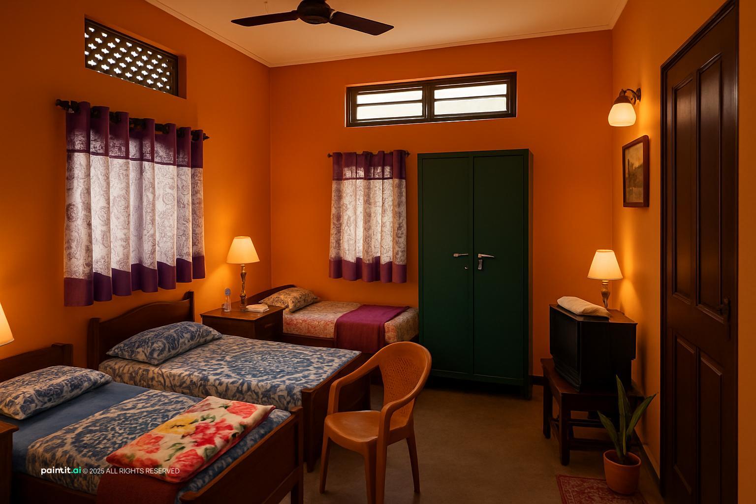 70s Orange Living Room - Design Inspiration | Paintit.ai - 8