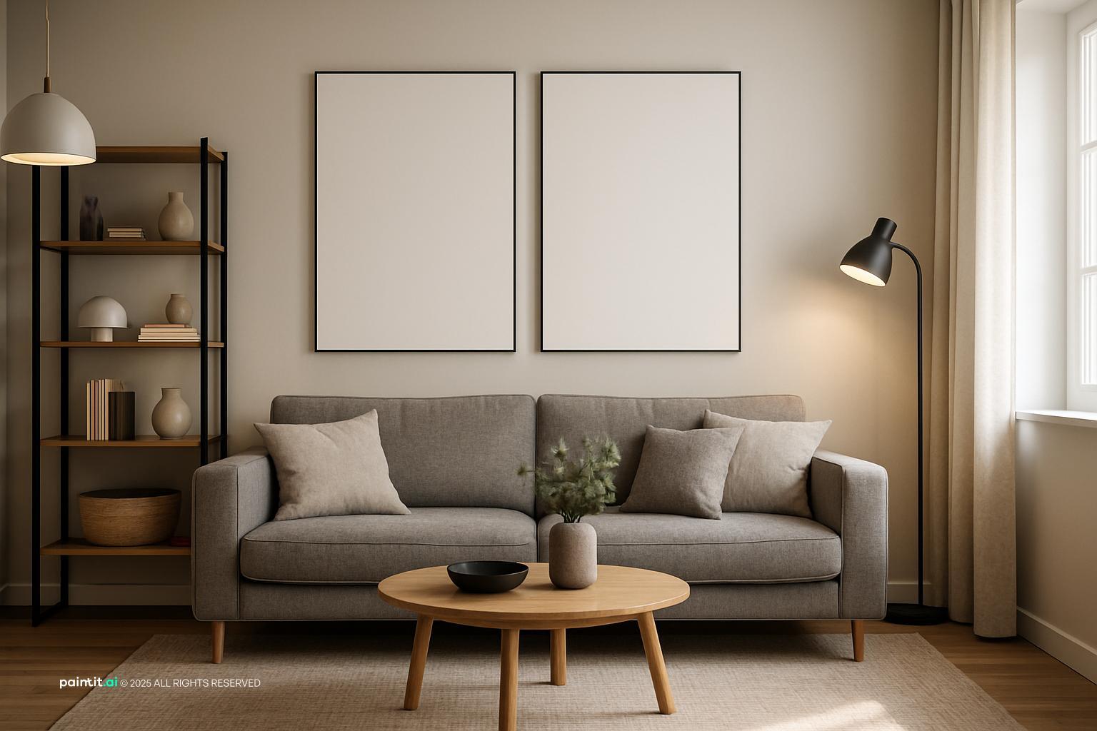 Worldly Gray Living Room: Sophisticated Interior Design | Paintit.ai - 27