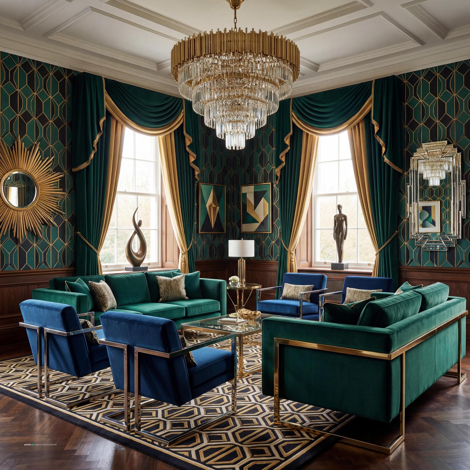 Stunning Art Deco Room for 1920 Interior Design Style