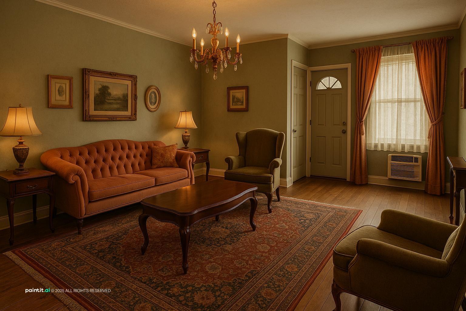 Middle Class 1940s Living Room - Vintage Home Inspiration | Paintit.ai - 32