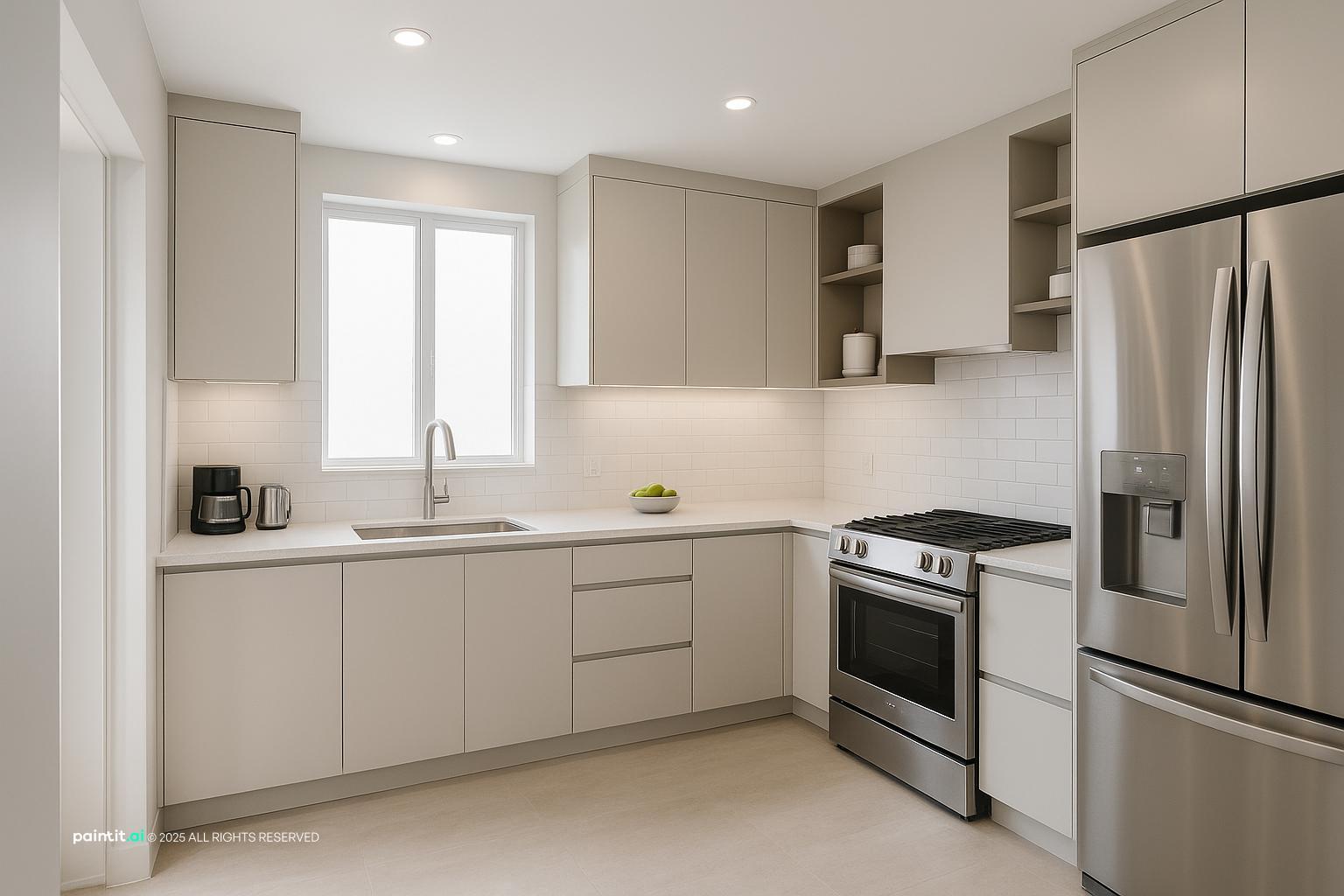 White Kitchen and Living Room: Elegant Interiors | Paintit.ai - 38