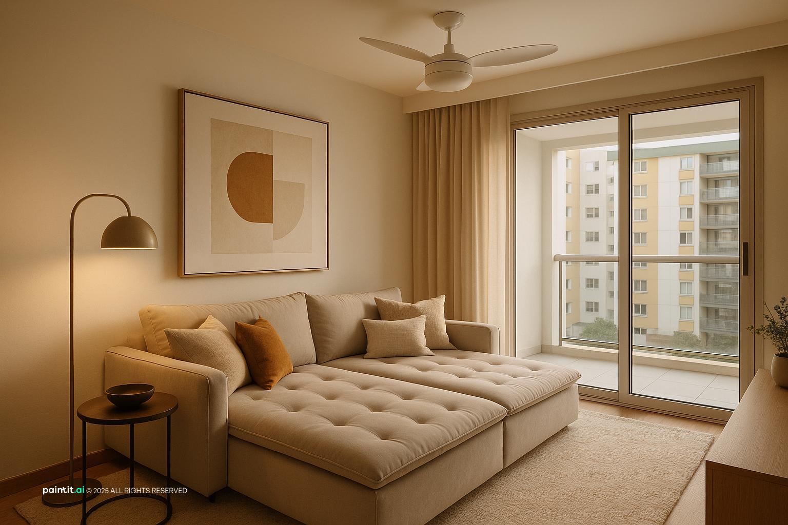 White Living Room with Colorful Accents - Design Inspiration | Paintit.ai - 16