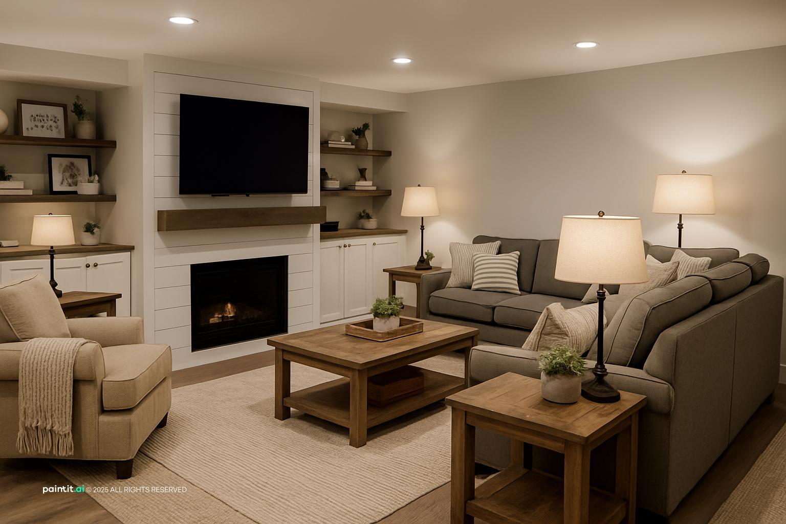 Farmhouse Sage Green Living Room - Design Ideas | Paintit.ai - 25