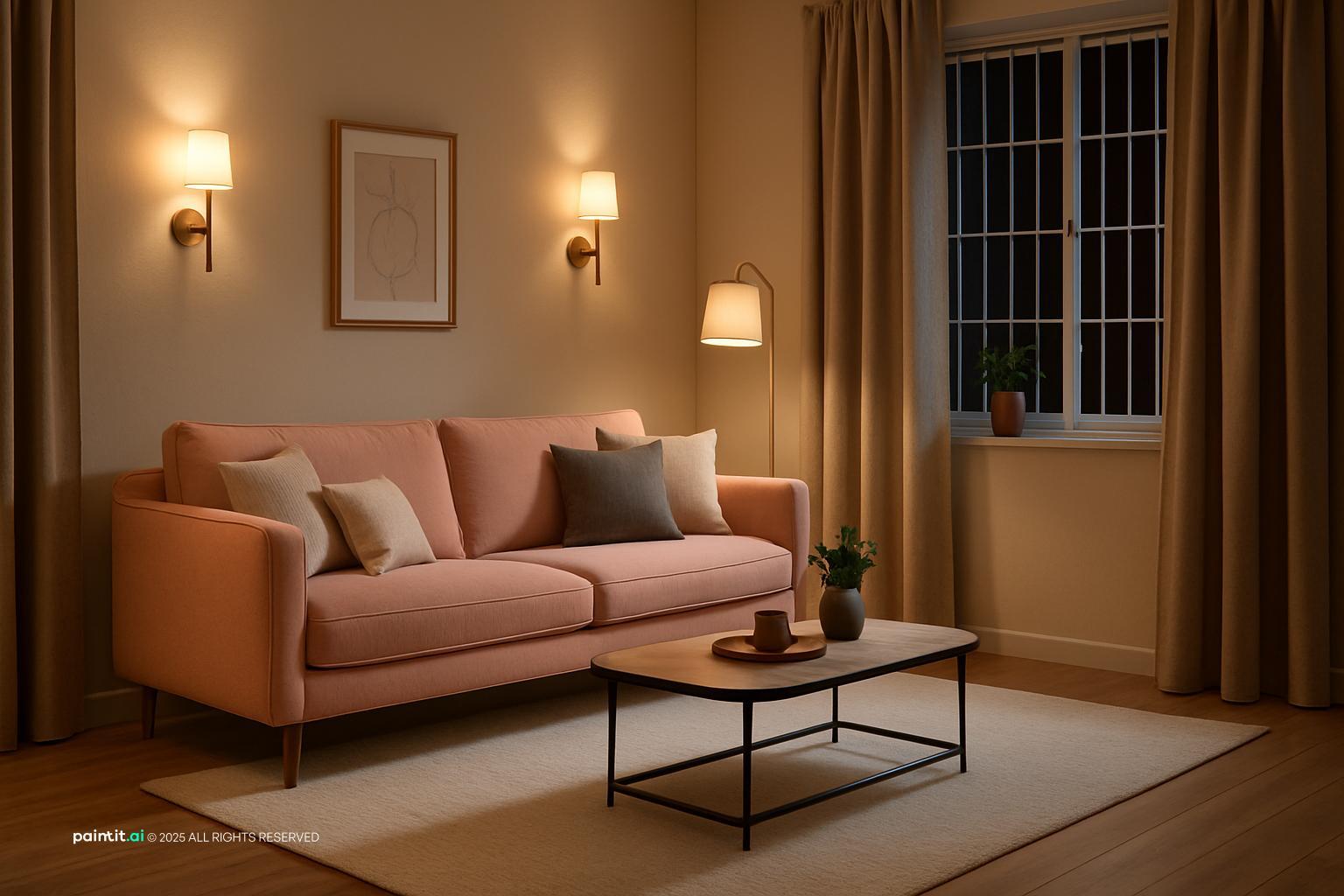 Light Pink Living Room - Design Inspiration | Paintit.ai - 18