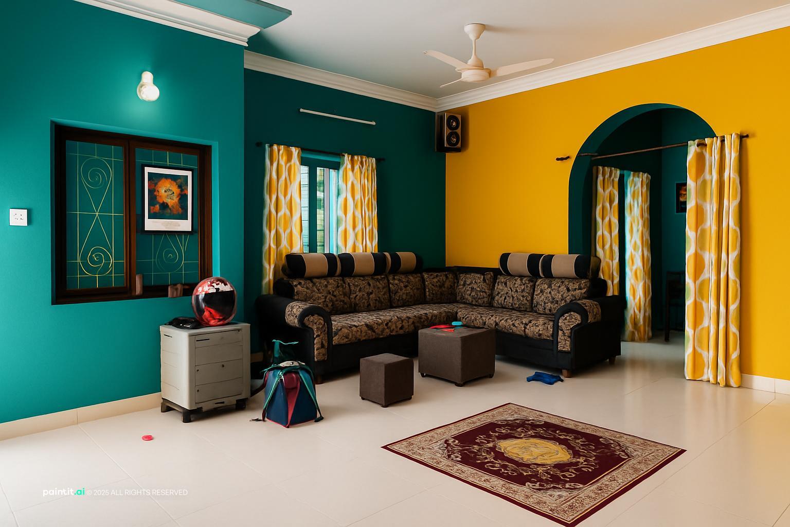 Yellow Living Room - Bright Decor Concepts | Paintit.ai - 16