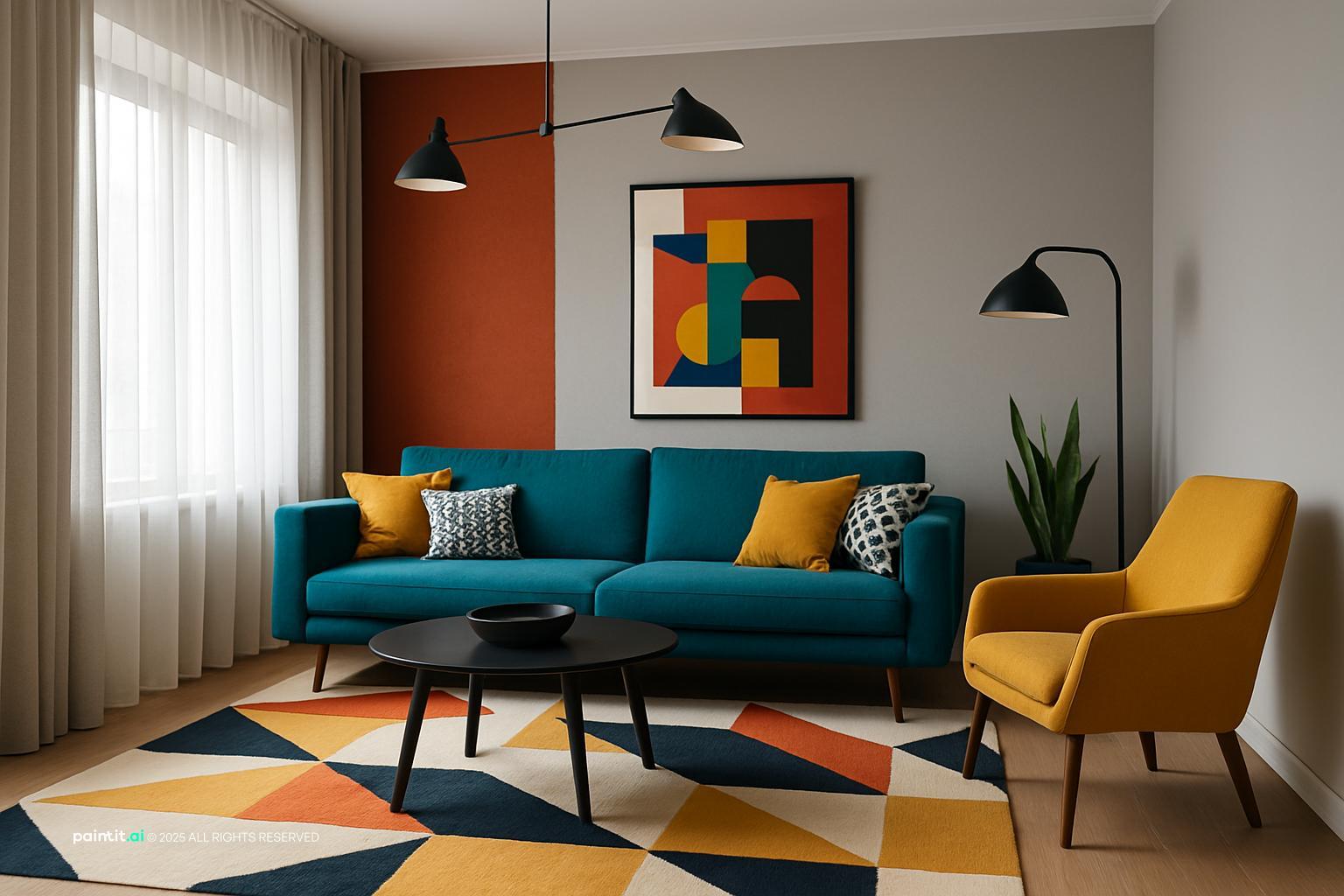 Yellow Black and White Living Room Ideas - Design Concepts | Paintit.ai - 16