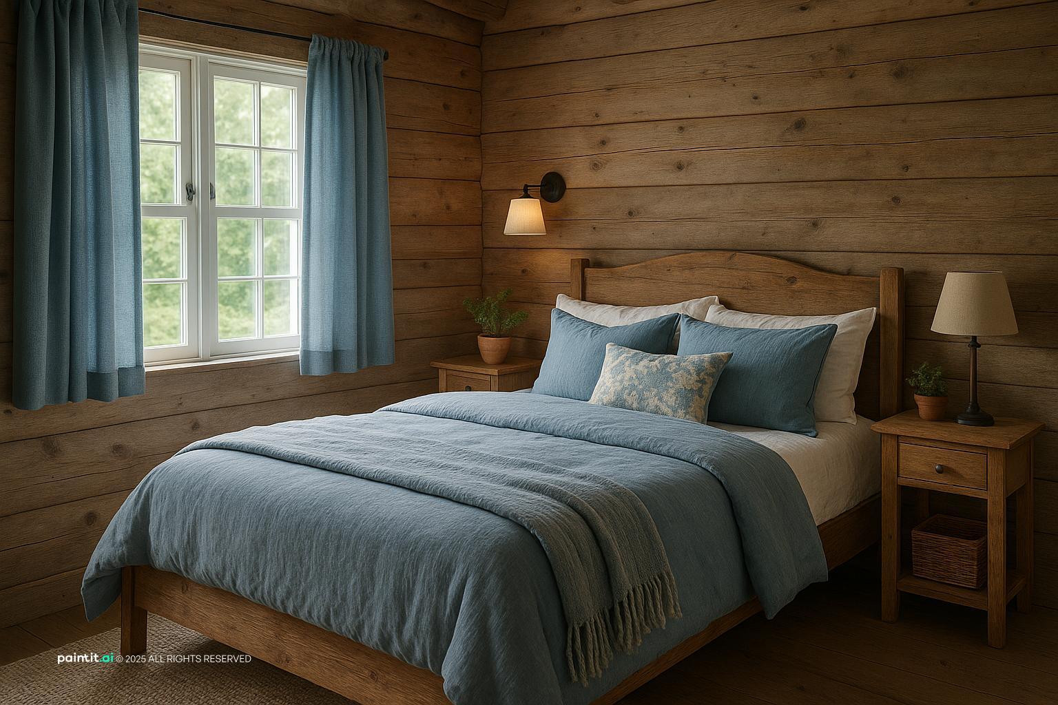Cottage Style Bedroom with Warm Wood for Cottage Style Interior Design