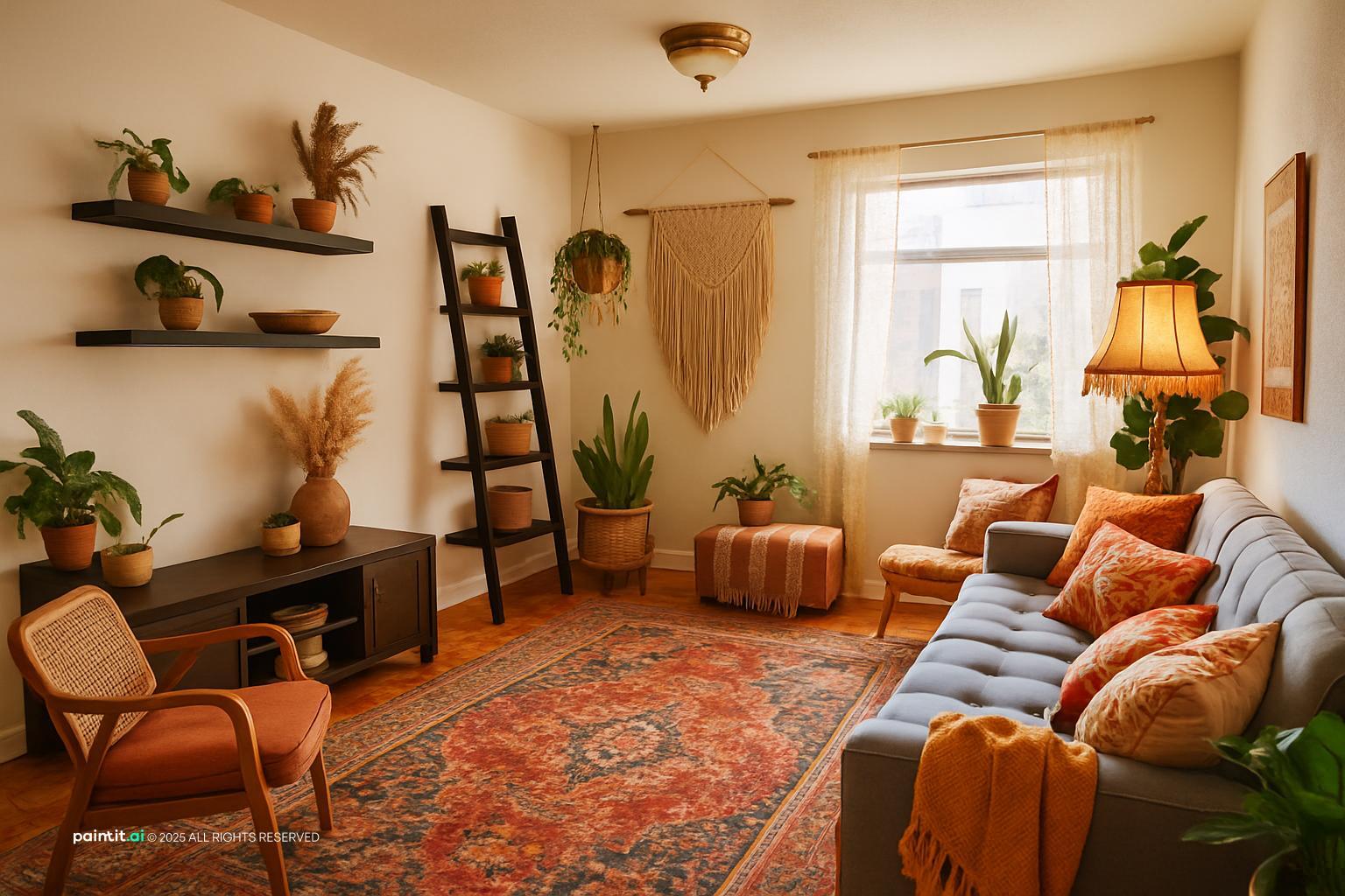 70s Inspired Living Room - Retro Decor Styles | Paintit.ai - 21