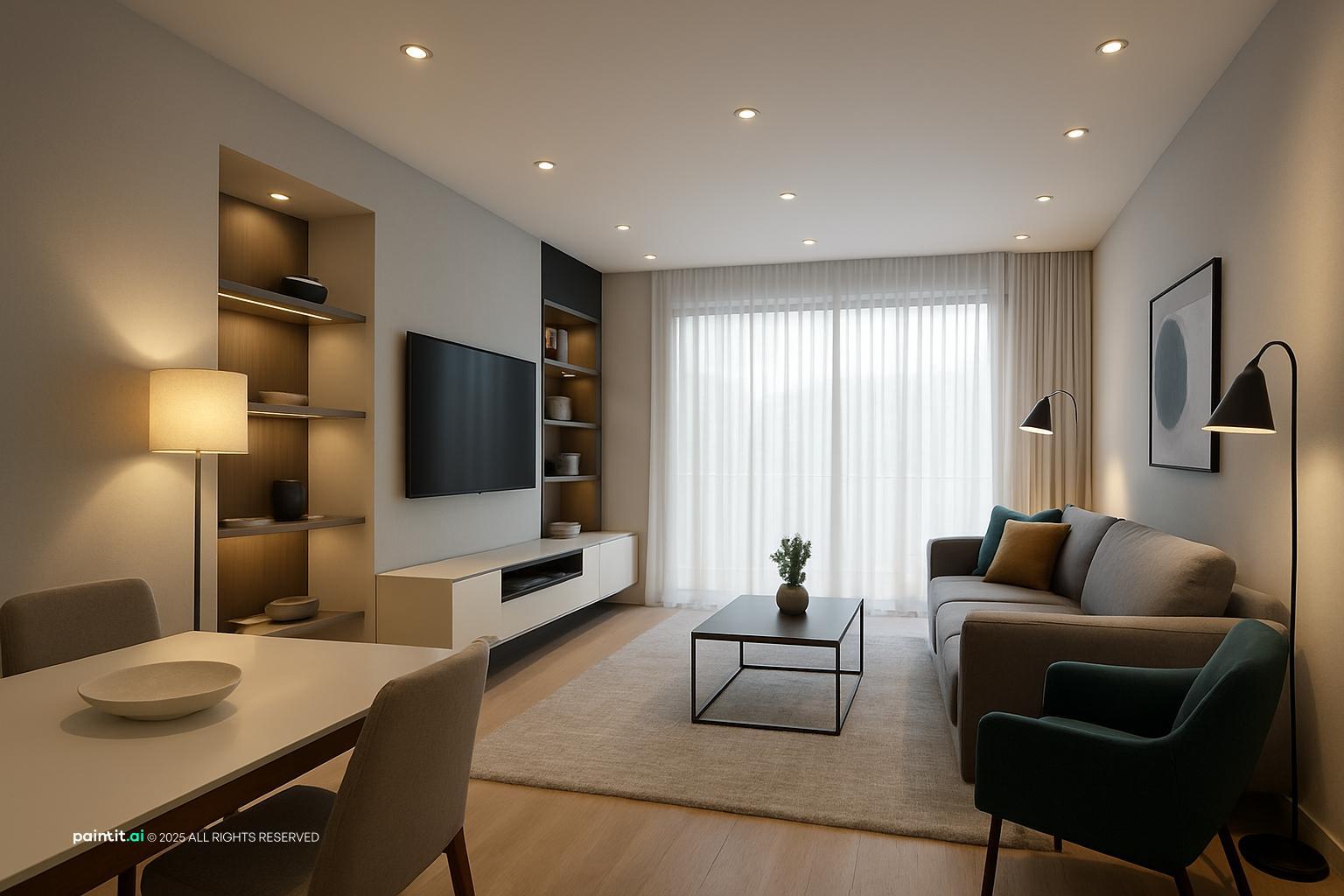 White Floors Living Room - Elegant Interior Design | Paintit.ai - 17