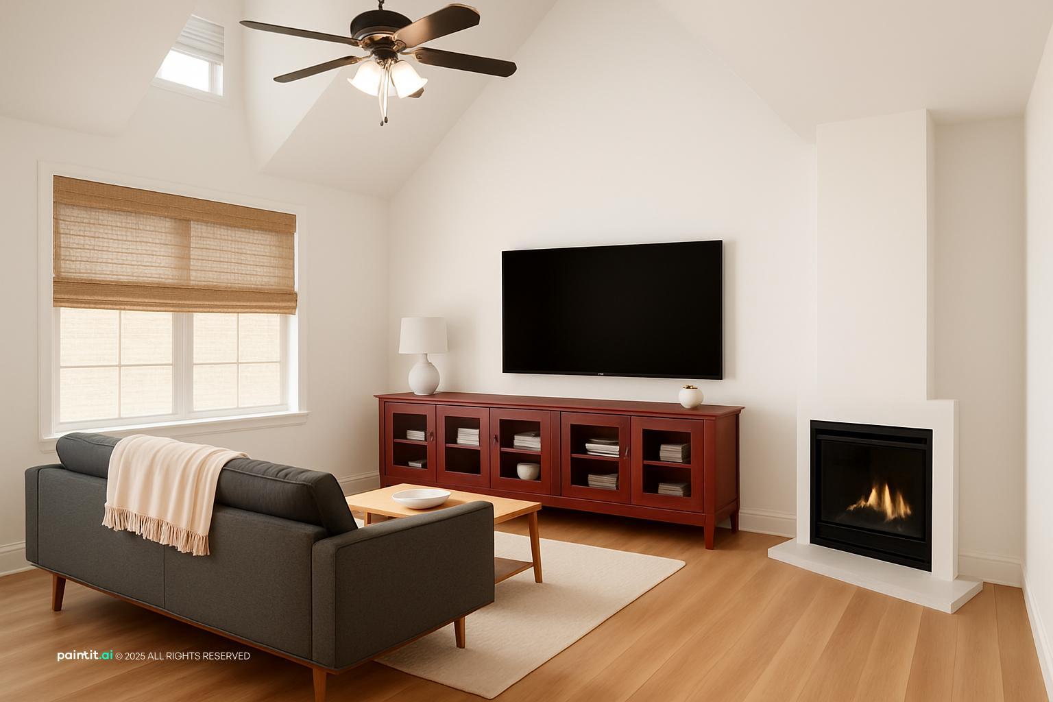 White Wainscoting Living Room - Design Inspiration | Paintit.ai - 4