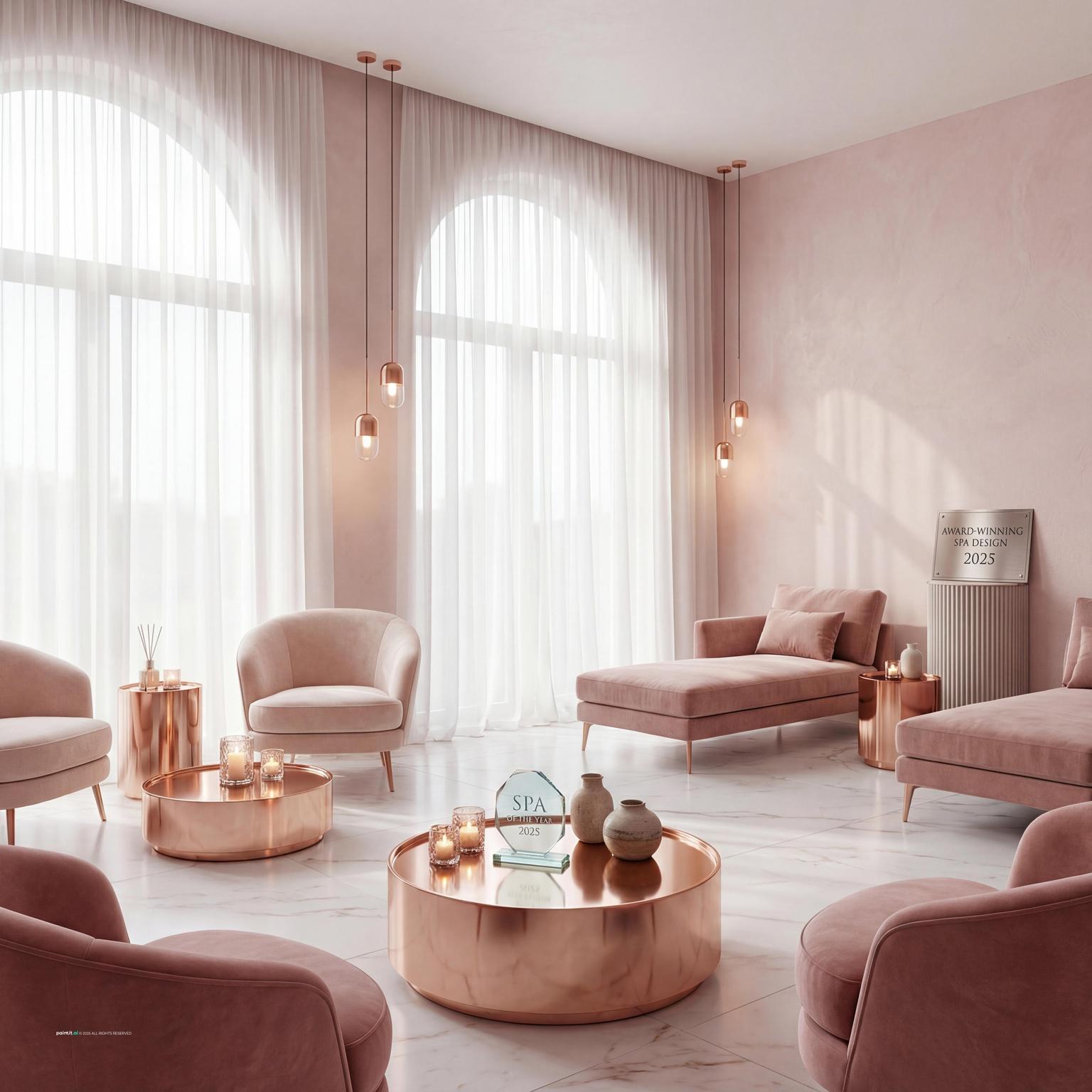 Med Spa with layered decor and balanced layout