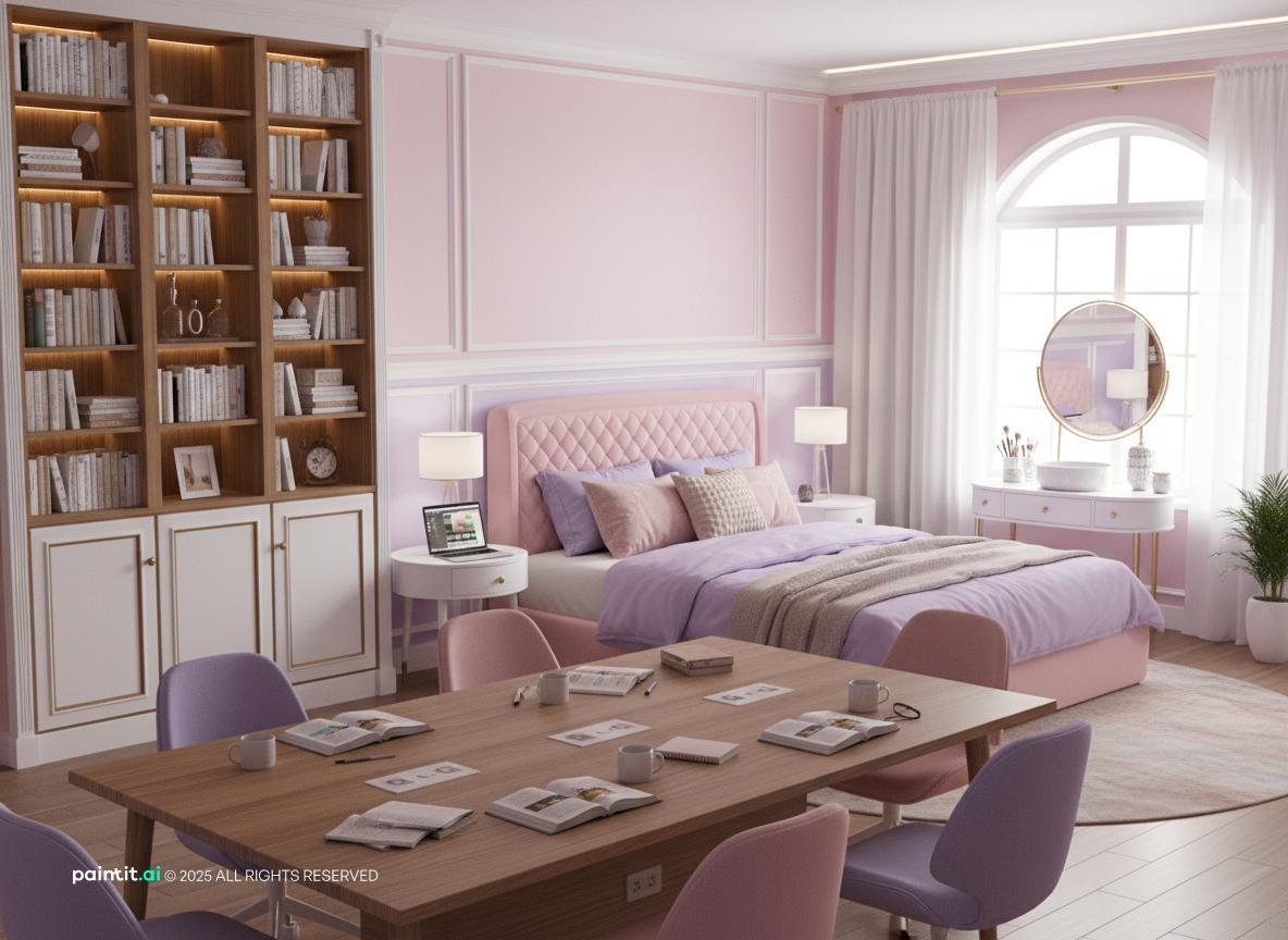 Light Pink Living Room - Design Inspiration | Paintit.ai - 31