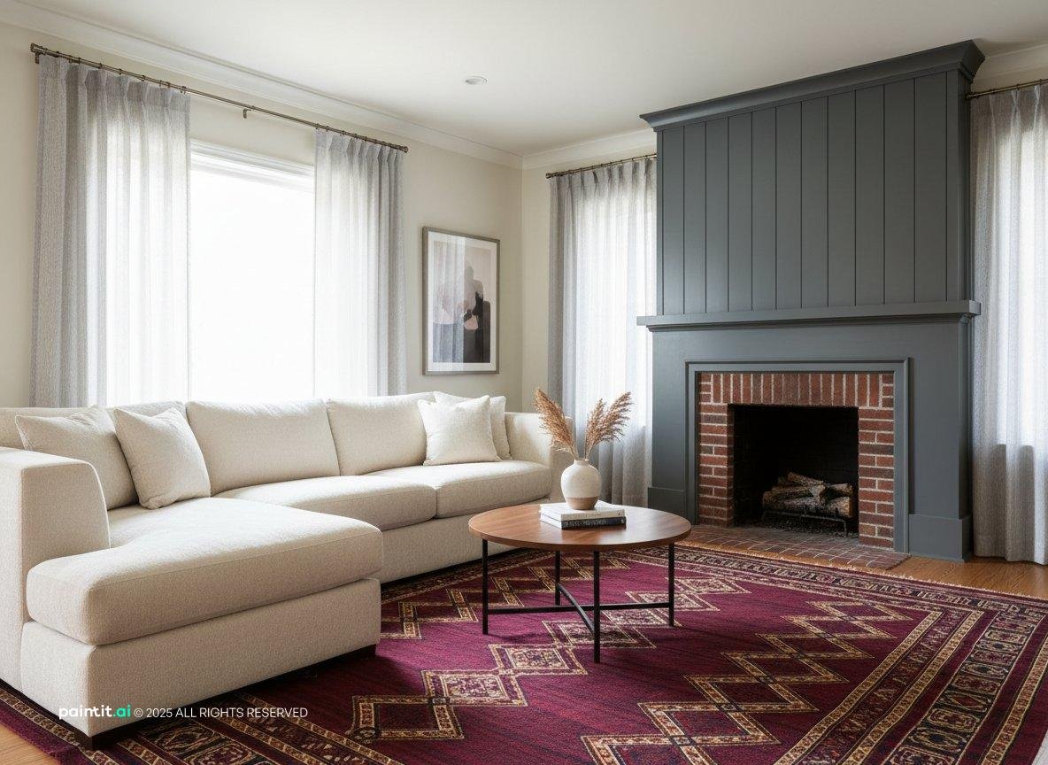 Wine Red Living Room: Elegant Decor Ideas | Paintit.ai - 30