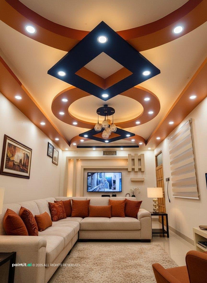 Yellow and Beige Living Room - Design Inspiration | Paintit.ai - 22