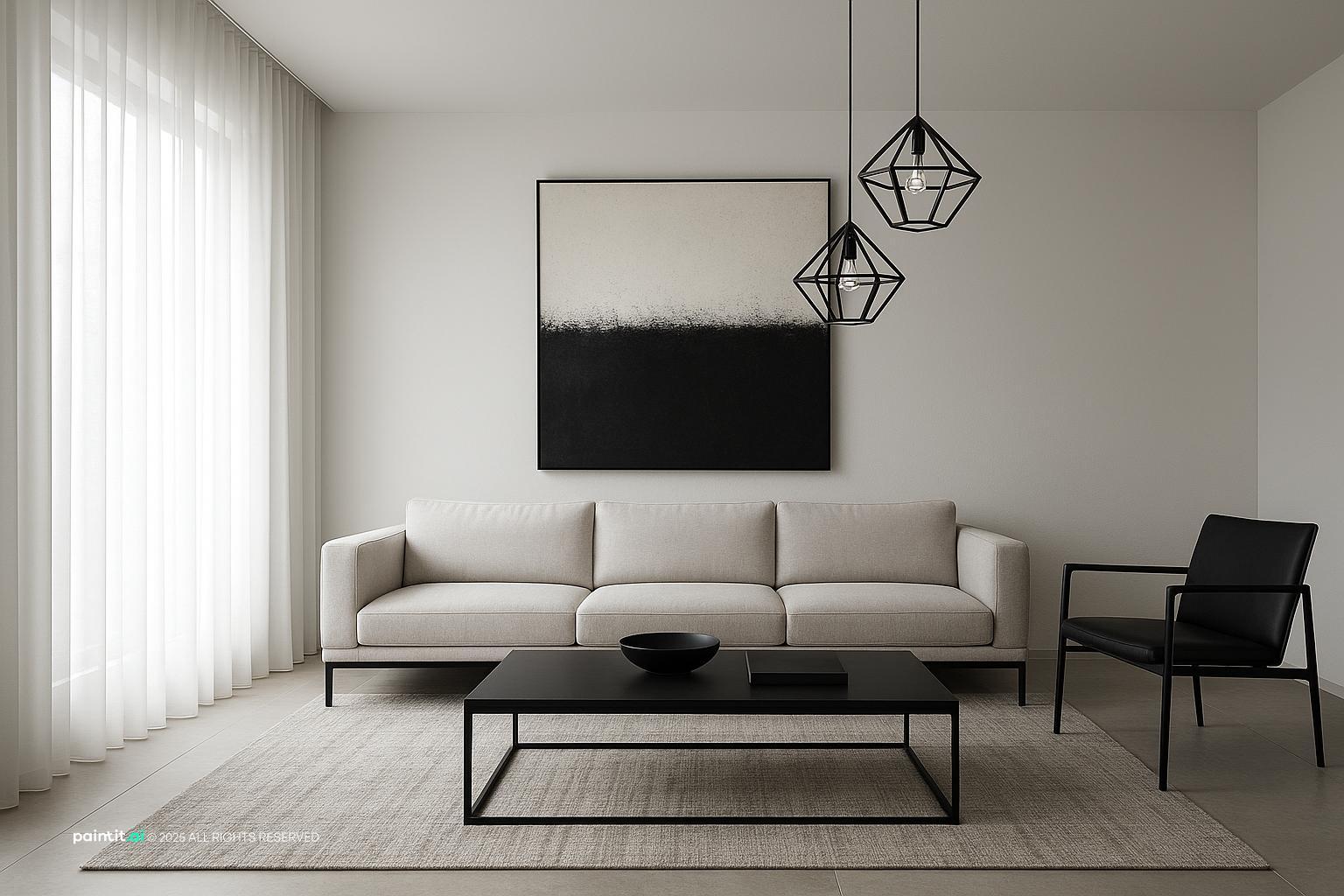Sleek Modern Living Room Design showing grey palette, red accents, clean-lined furniture for Red and Grey Living Room Ideas.