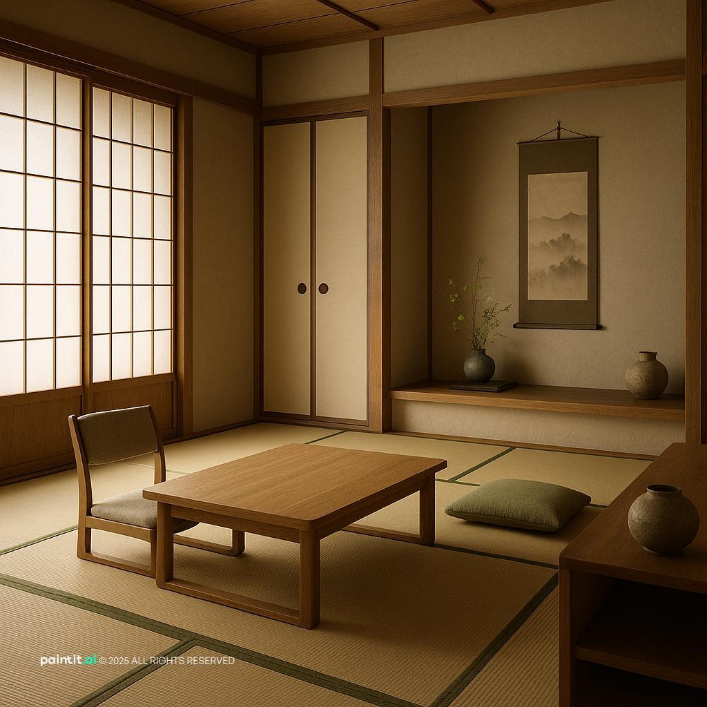 Japandi Living Room Design - Minimalist Style Guide | Paintit.ai - 5