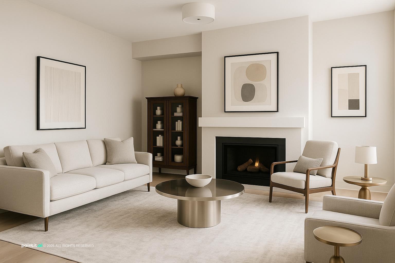 White Oak Floors Living Room - Interior Design Ideas | Paintit.ai - 14