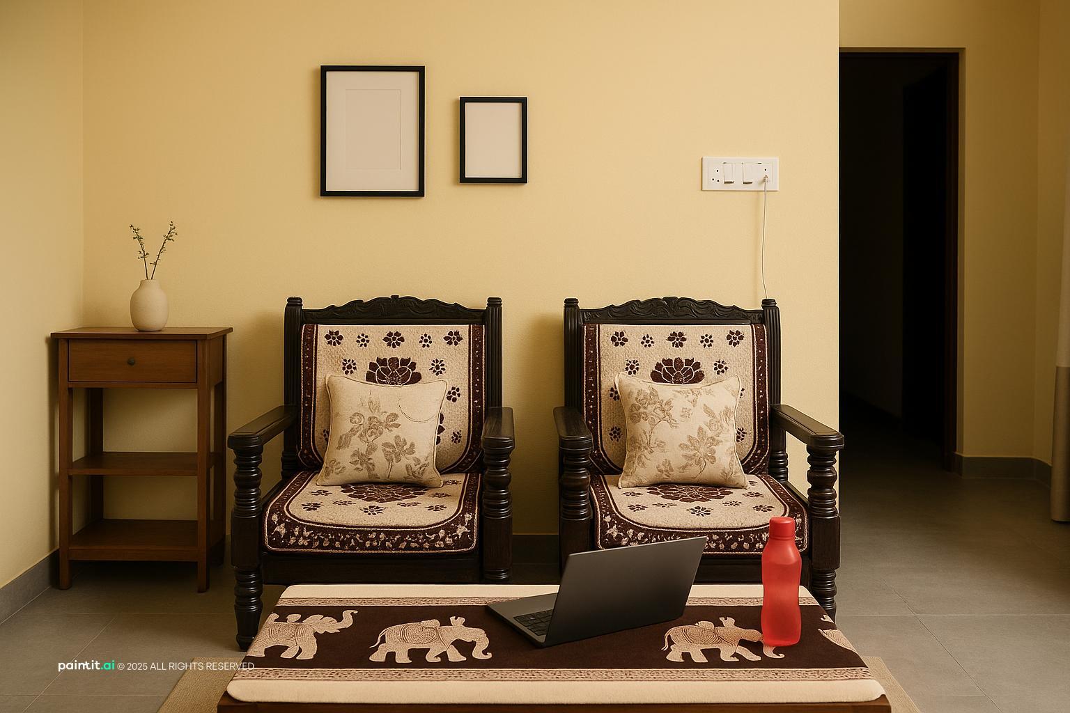 Yellow Living Room - Bright Decor Concepts | Paintit.ai - 1