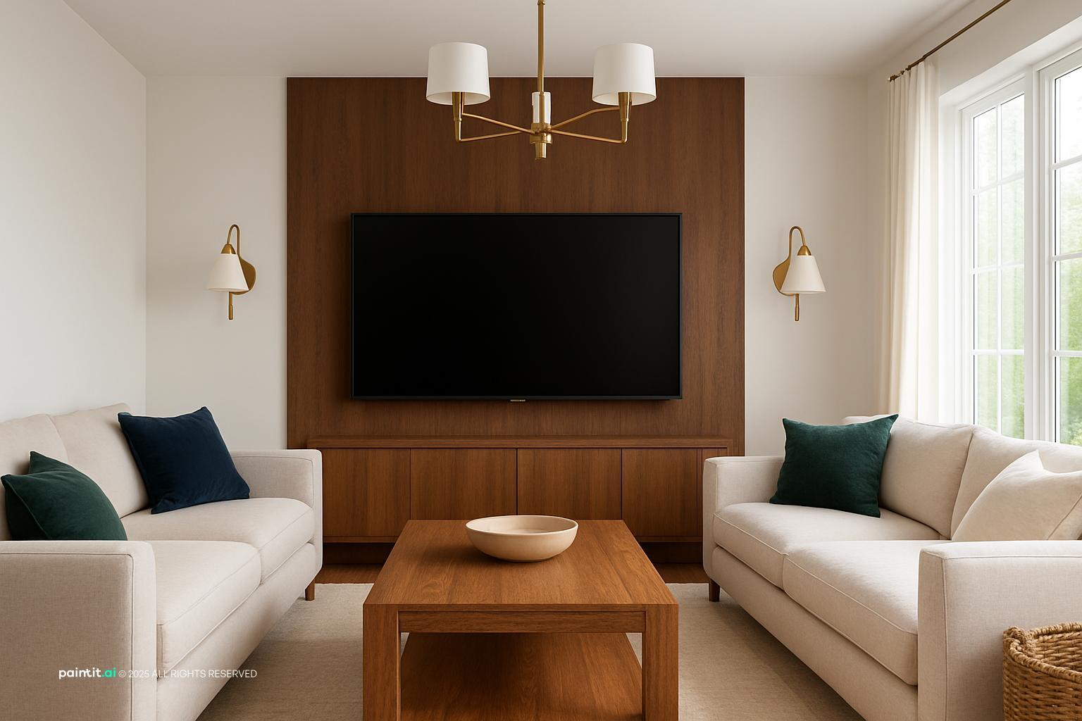Stylish Modern Living Room Design with daylight and matte and a calm living room atmosphere.
