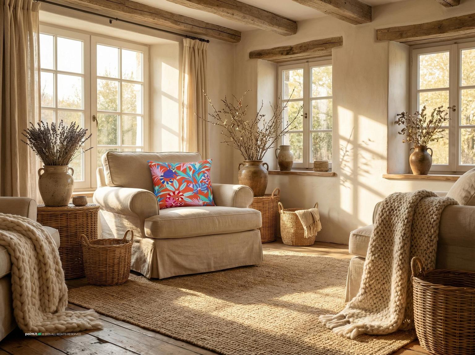 Rustic Burnt Orange Living Room: Design Inspiration | Paintit.ai - 20