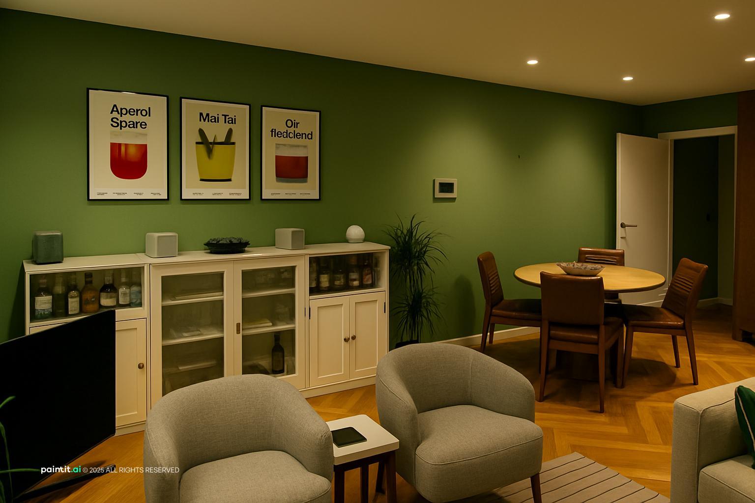 Sage Green and Cream Living Room - Sophisticated Design Ideas | Paintit.ai - 4