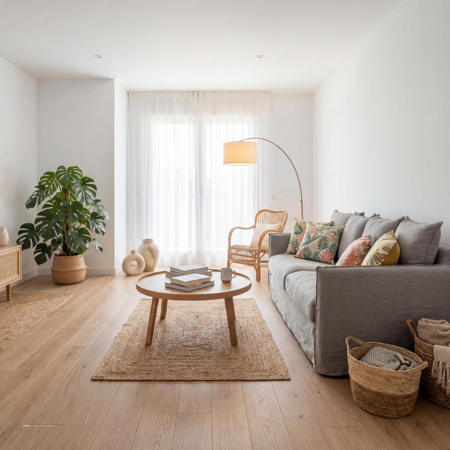 Scandinavian Living Room with Tropical Accents 1930s living room