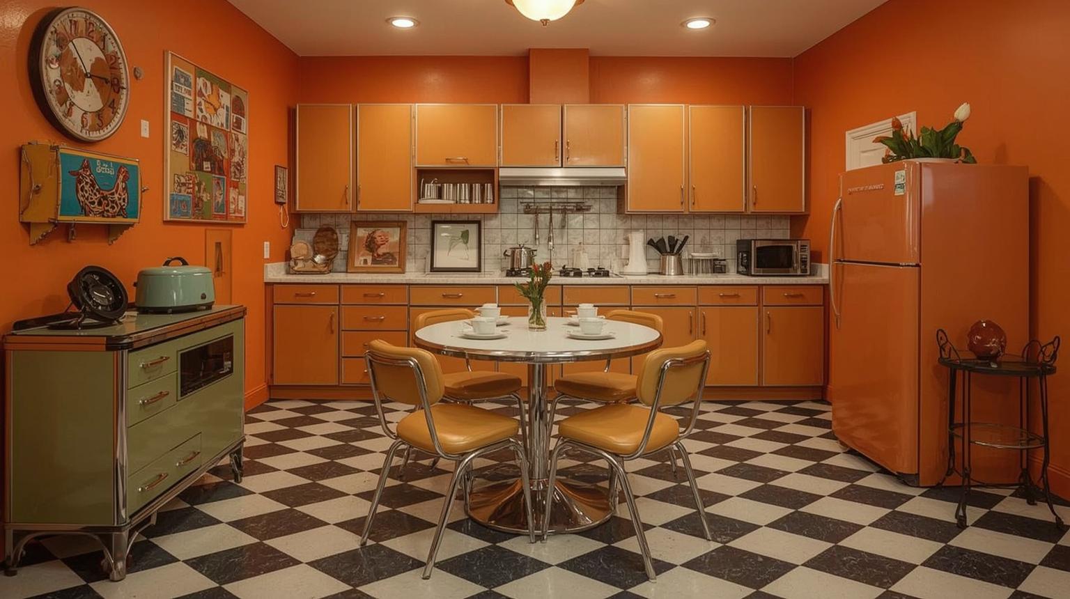 Retro Orange Kitchen Aesthetic