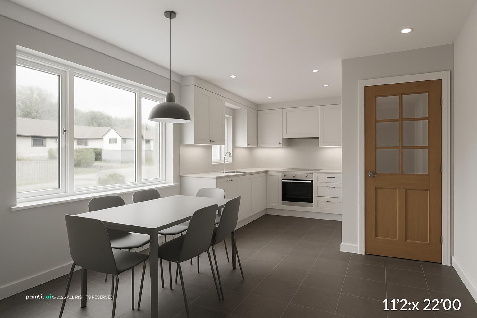 White Kitchen and Living Room: Elegant Interiors | Paintit.ai - 5