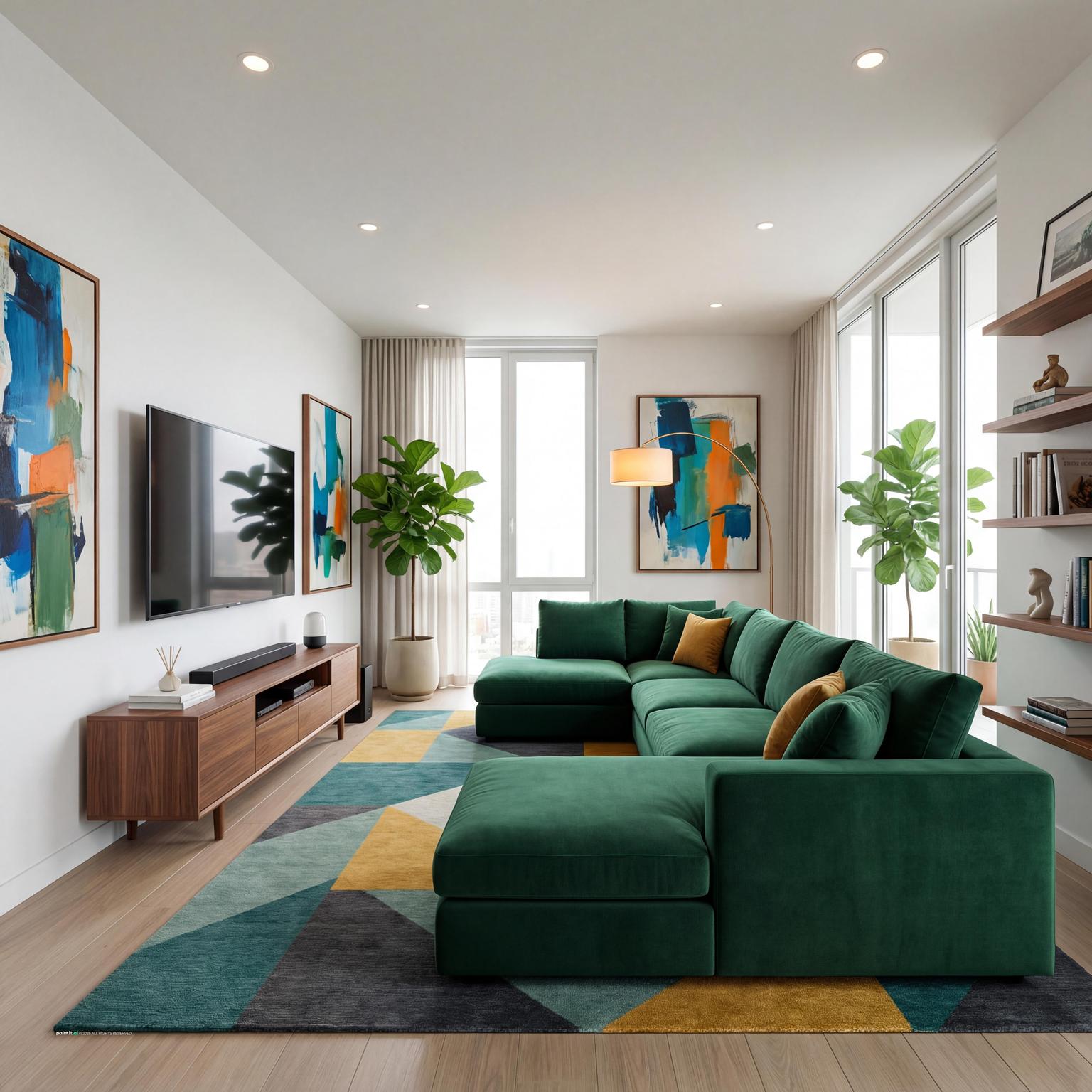Staging a bright contemporary living room: ample natural light, fresh decor, and an airy layout to enhance openness and welcome.