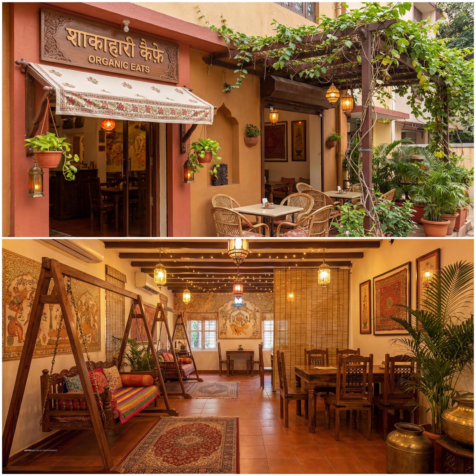 Small Indian restaurant interior design 4