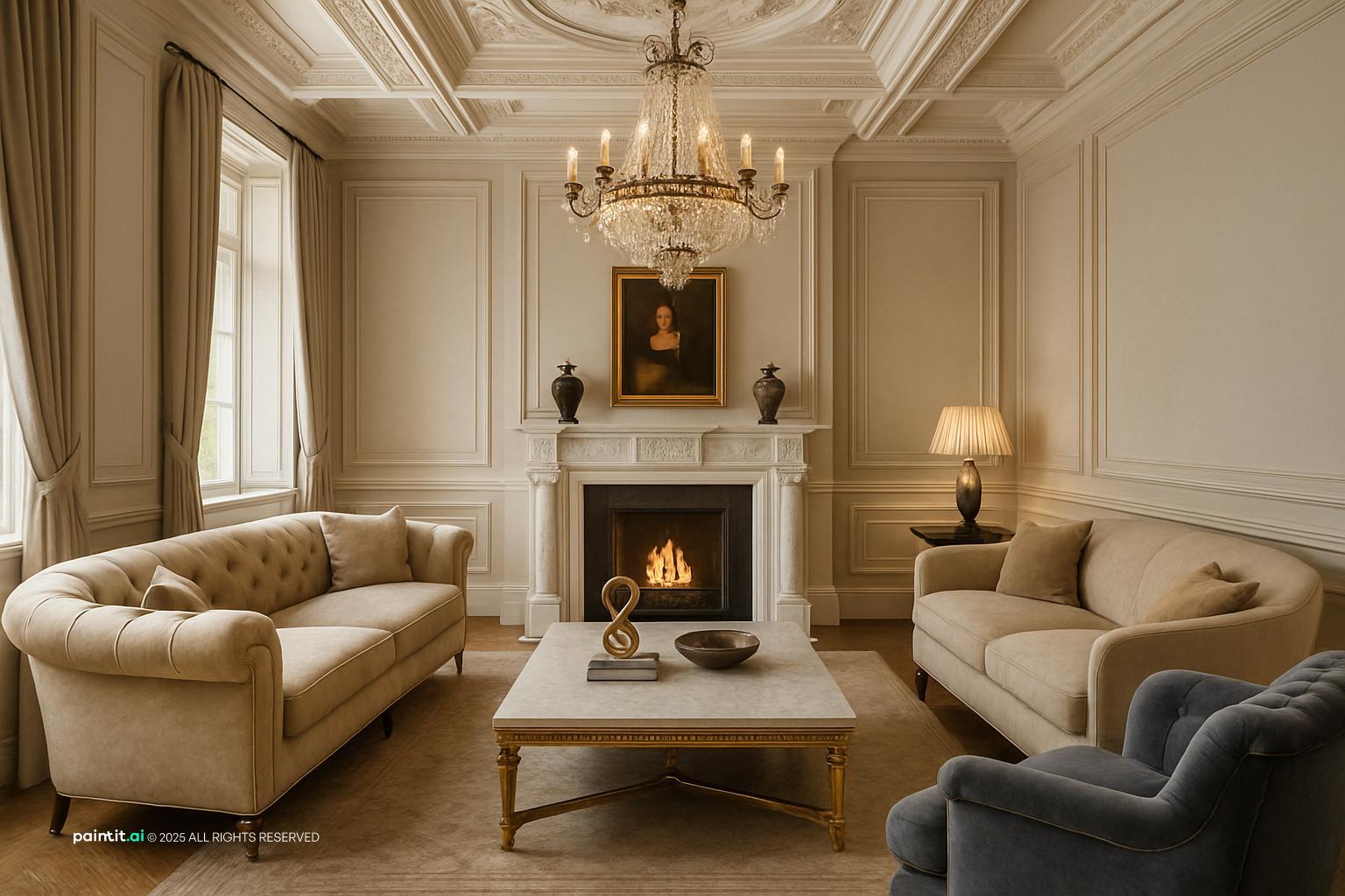 Luxury Neoclassical Living Room - Design Inspiration | Paintit.ai - 21
