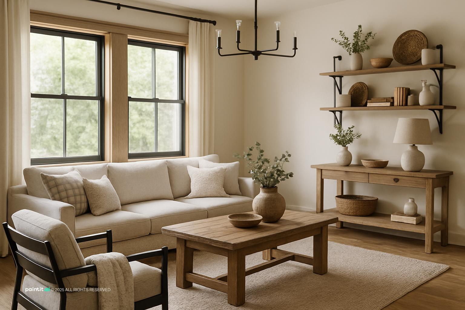 Barndominium Living Room - Rustic Chic Interiors | Paintit.ai - 21