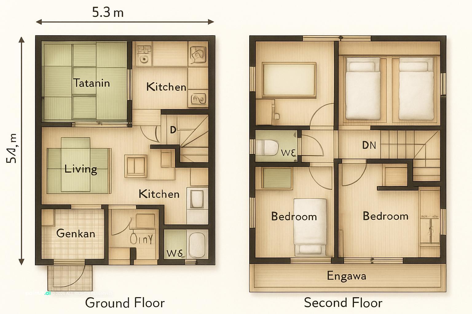 Zen Japanese Minimalist Living Room - Elegant Interior Concepts | Paintit.ai - 22