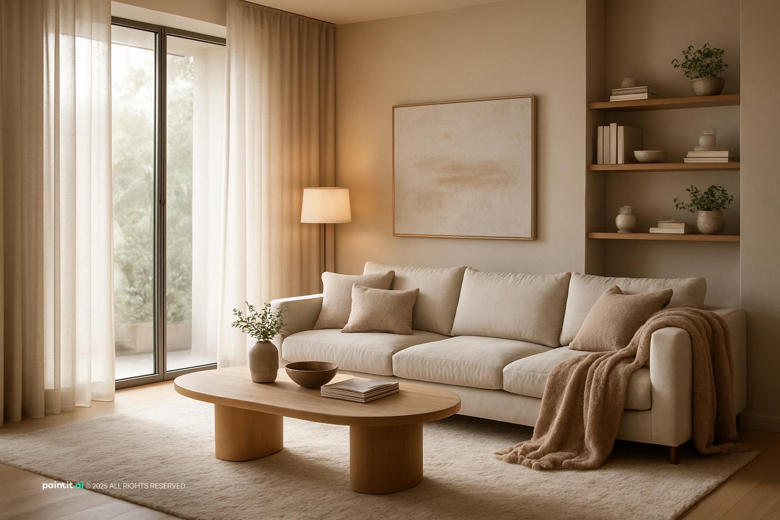 Textured Neutral Living Room for Kelly Hoppen Interior Design Style