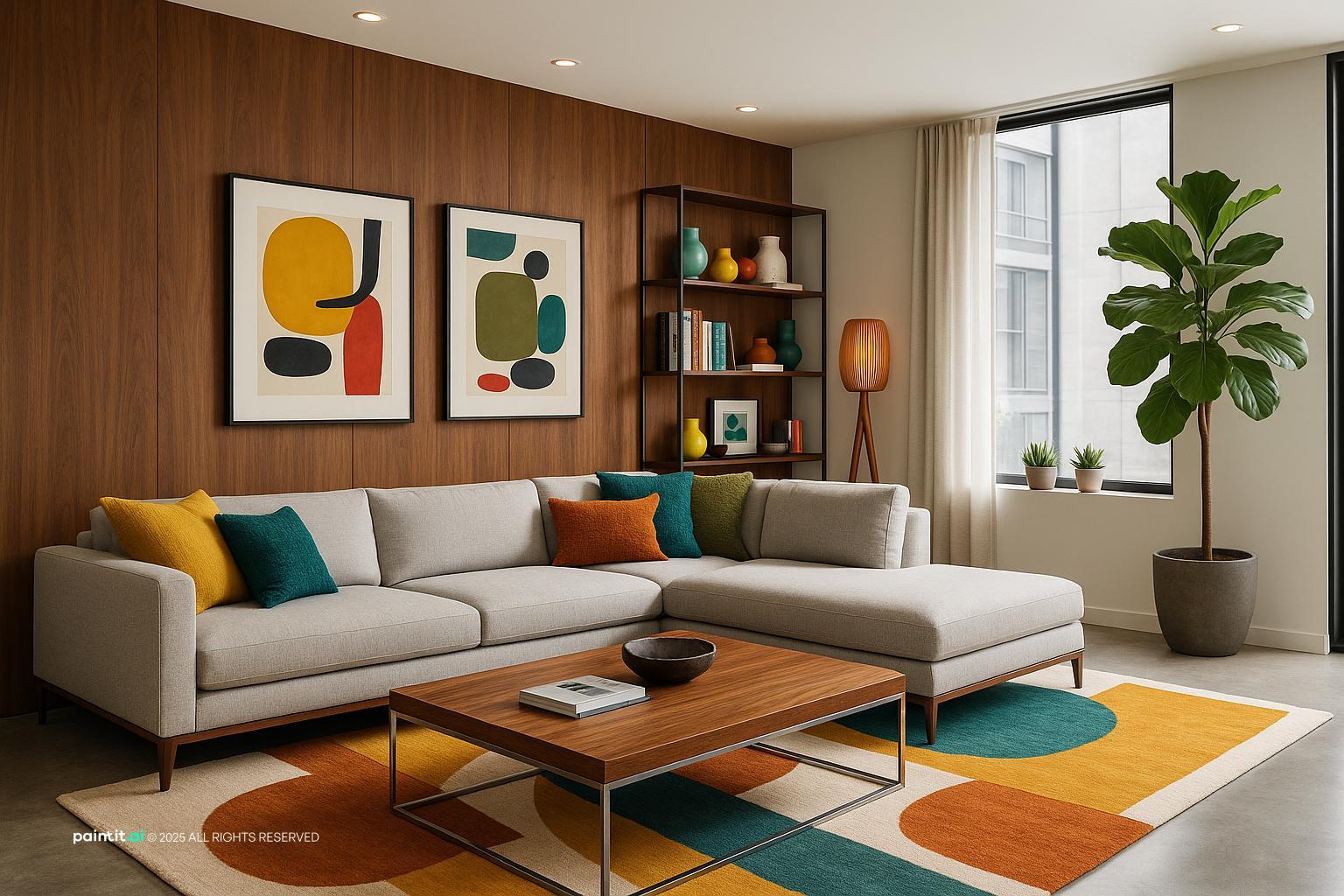 Green and Gold Living Room: Design Ideas | Paintit.ai - 23